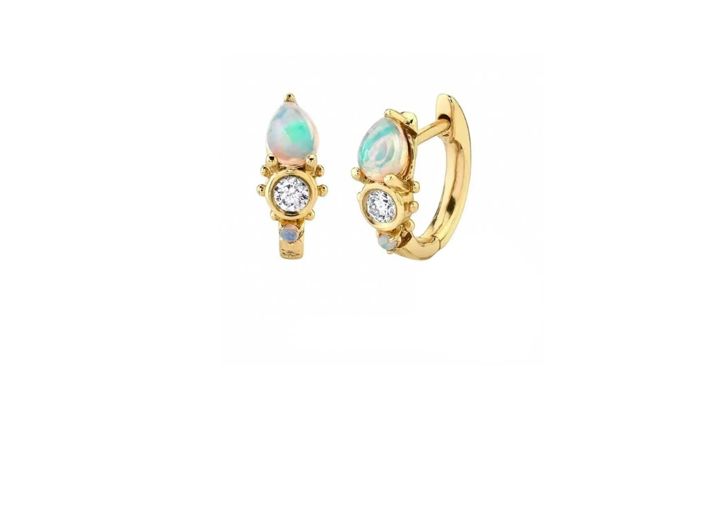 Blue May Opal Hoops